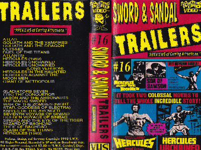 Sword & Sandal Trailers VHS cover