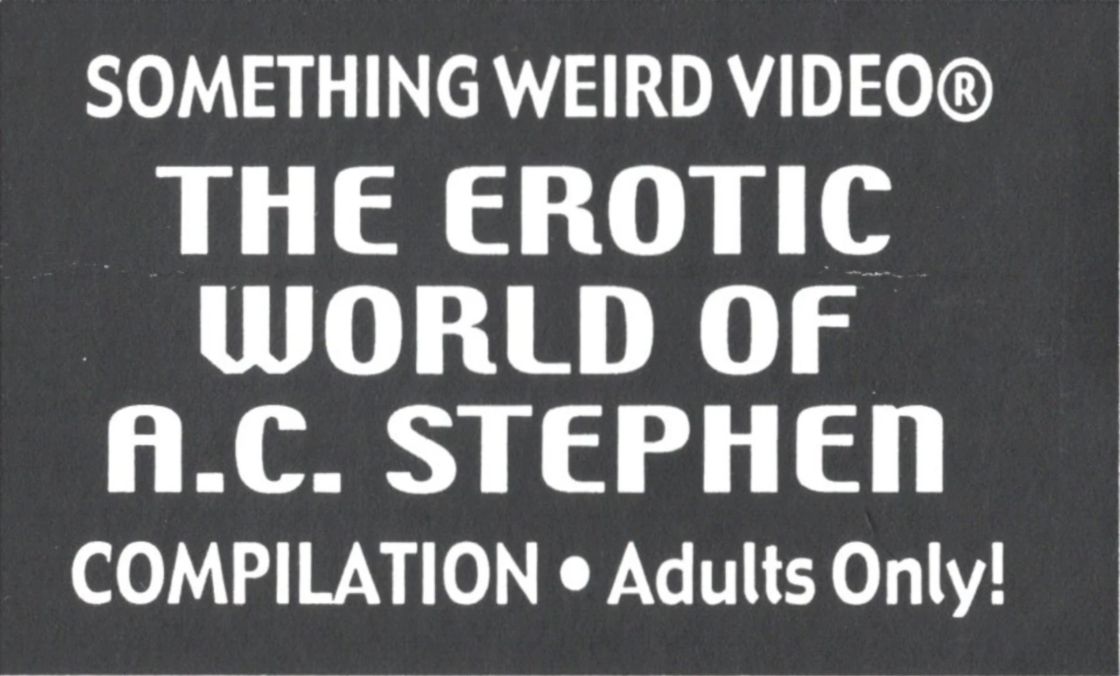 The Erotic World of A.C. Stephen VHS front label scan