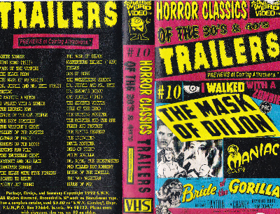 Horror Classics of the 30's and 40's VHS cover