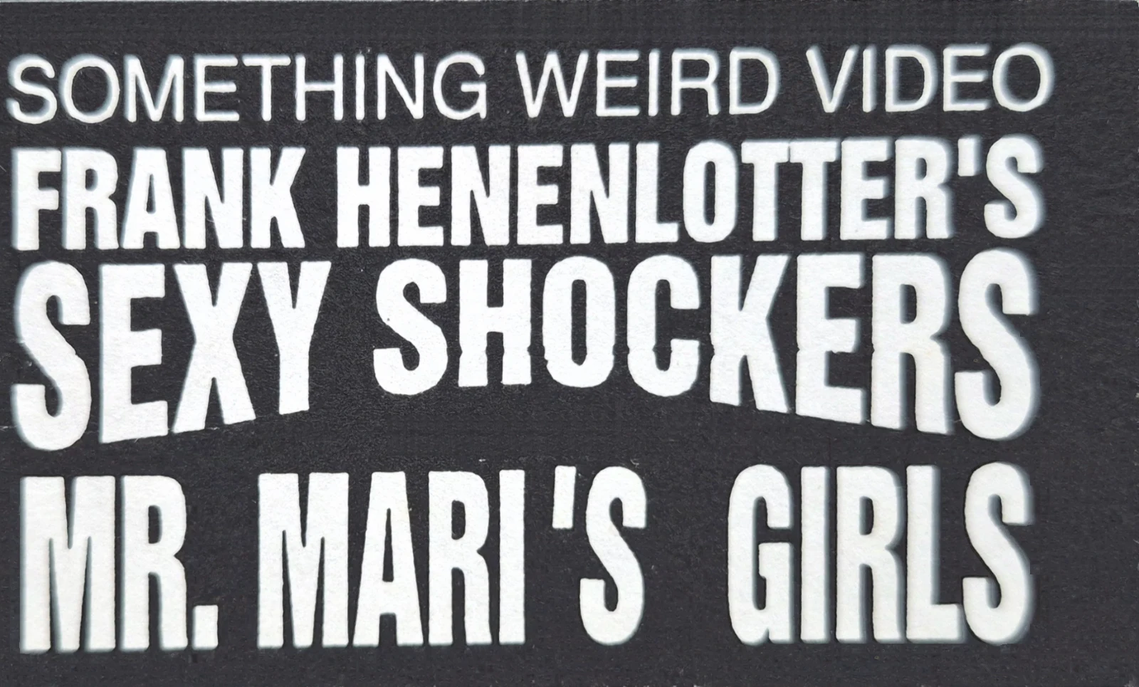Mr. Mari's Girls VHS front label scan