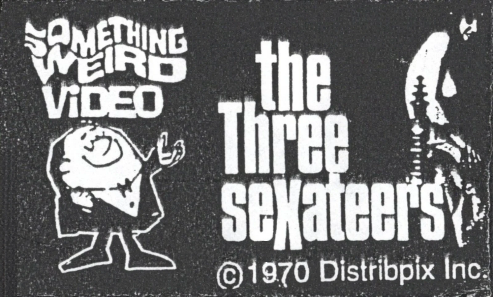 The Three Sexateers VHS front label scan