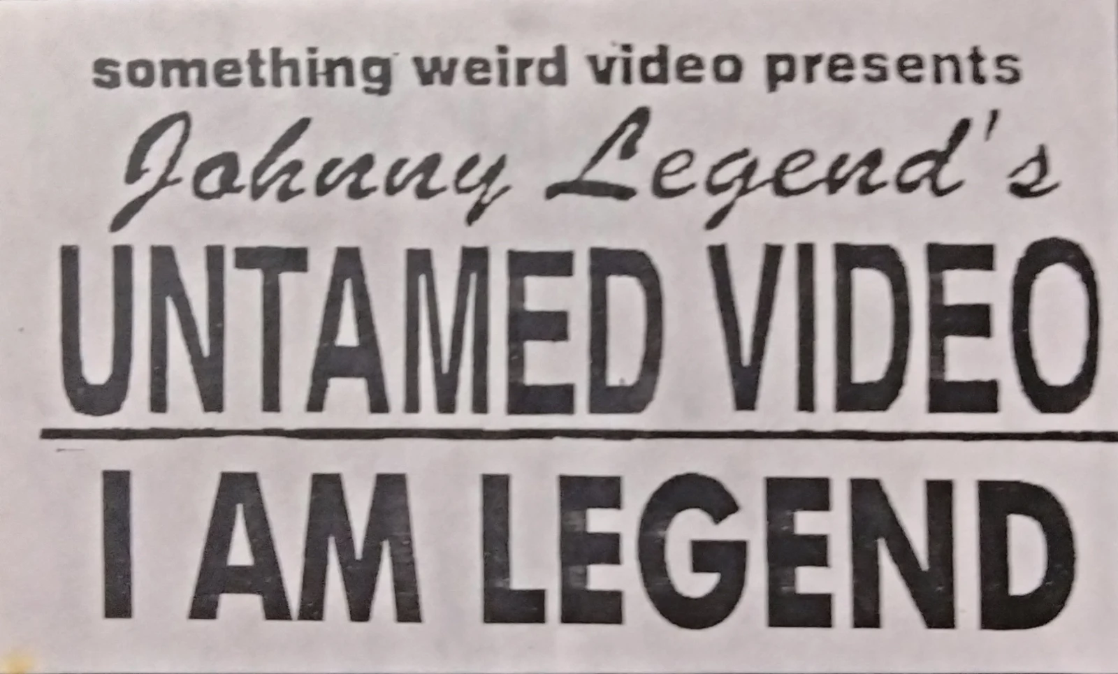 I Am Legend VHS front label scan