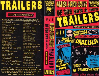Universal Horror Classics of the 30's & 40's VHS cover