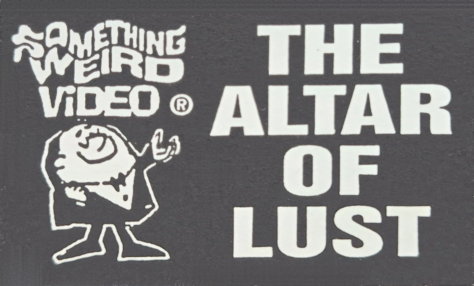 The Altar of Lust VHS front label scan