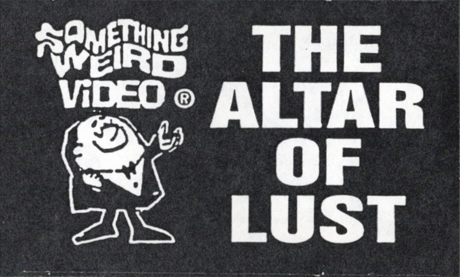 The Altar of Lust VHS front label scan