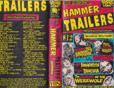 The House of Hammer Trailers VHS cover