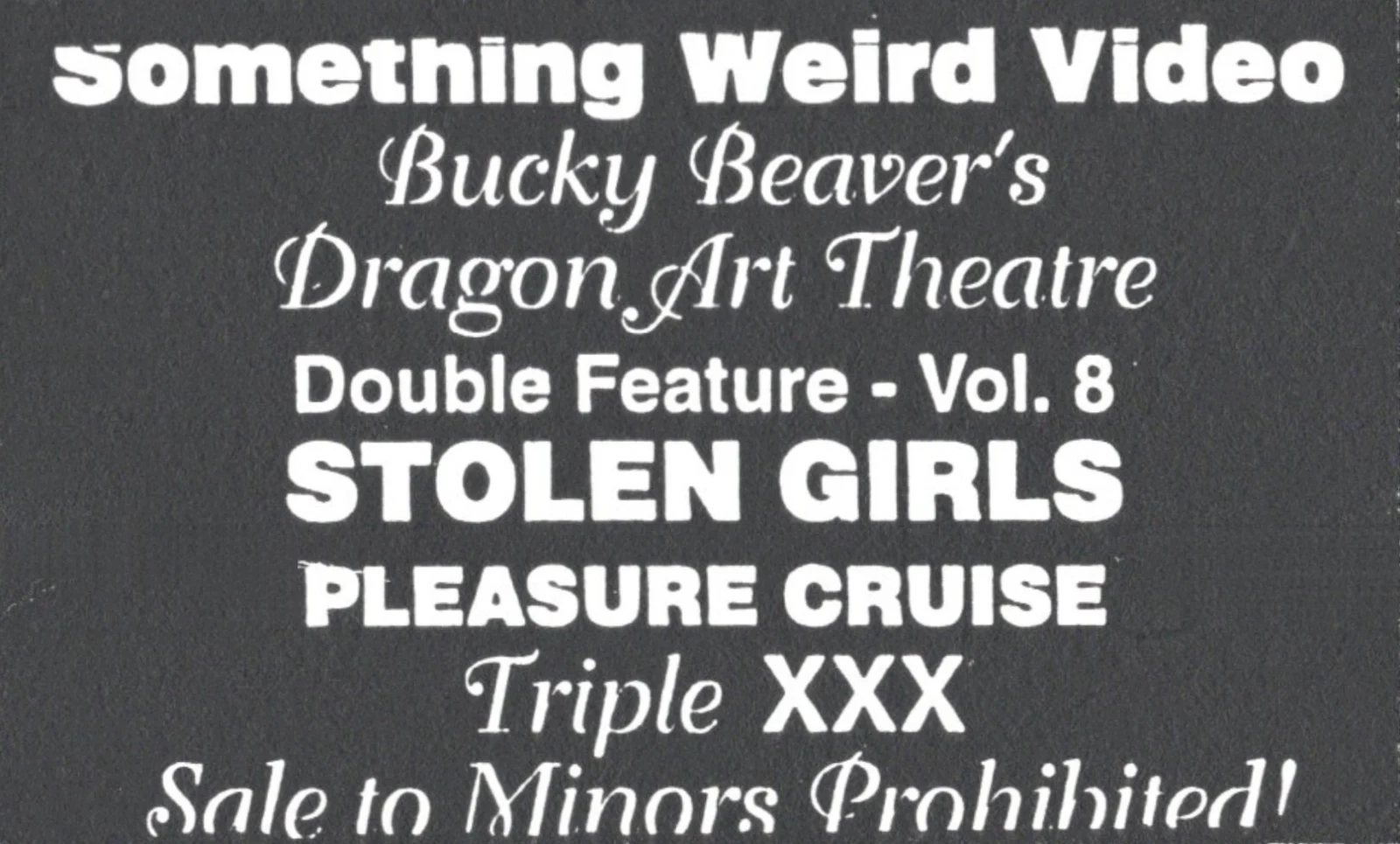Dragon Art Theatre VHS front label scan